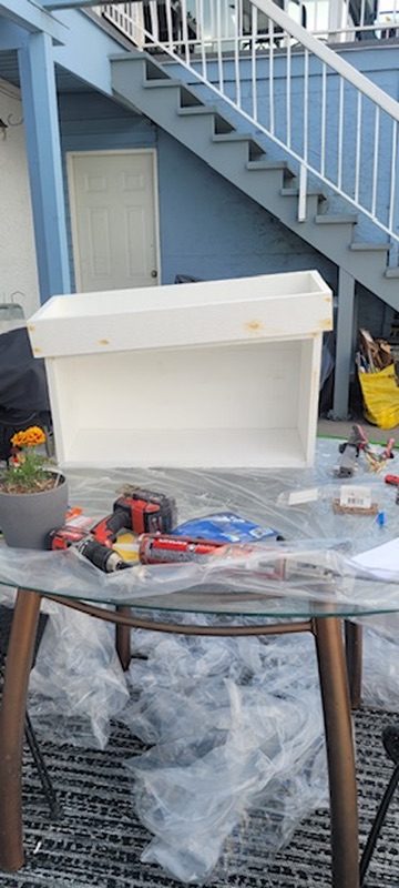 Custom wooden box built & primed